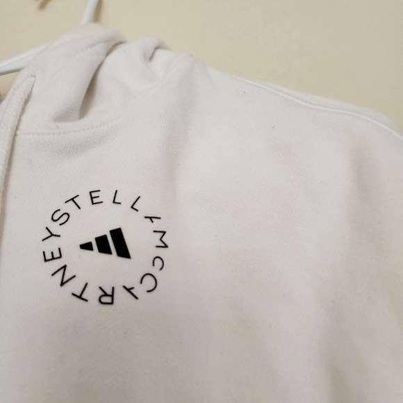 ADIDAS BY STELLA MCCARTNEY FUTUREPLAYGROUND CROPPED HOODIE WHITE SIZE XXS - Picture 5 of 12